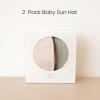 imageKonssy 2 Pack Muslin Baby Sun Hat UPF 50 Sun Protection Baby Bucket Hat Summer Beach Hats with Wide Brim for Boys ampamp GirlsFog Greencream