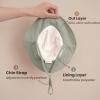 imageKonssy 2 Pack Muslin Baby Sun Hat UPF 50 Sun Protection Baby Bucket Hat Summer Beach Hats with Wide Brim for Boys ampamp GirlsFog Greencream
