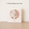 imageKonssy 2 Pack Muslin Baby Sun Hat UPF 50 Sun Protection Baby Bucket Hat Summer Beach Hats with Wide Brim for Boys ampamp GirlsPinkfloral