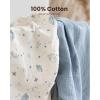 imageKonssy 2 Pack Muslin Bassinet Sheets for Baby Boy 100 Cotton Soft Breathable Bassinet Mattress Sheets Fit for Hourglass Oval Cradle Rectangle Mattress Fog GreenCreamStar blue