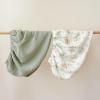 imageKonssy 2 Pack Muslin Changing Pad Covers for Boys Ultra Soft ampamp Breathable Cotton Baby Diaper Changing Table Covers Neutral Nursery Diaper Changing Pad Sheets Fog GreenCreamWoodland  Sage