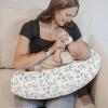 imageKonssy 2 Pack Nursing Pillow Covers Stretchy and Soft Nursing Cover for Breastfeeding Pillow Slipcover for Baby Girls Boys Newborn Pink Spring PinkGreen  Green Leaves