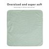 imageKonssy 2Pack Muslin Hooded Baby Towels 100 Cotton UltraSoft ampamp Absorbent Baby Bath Towels with Hood for Newborn ampamp Infant Pink Floral30quot x 30quotGreen  Leafy