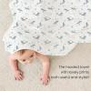 imageKonssy 2Pack Muslin Hooded Baby Towels 100 Cotton UltraSoft ampamp Absorbent Baby Bath Towels with Hood for Newborn ampamp Infant Pink Floral30quot x 30quotBlue  Blue Whale