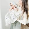 imageKonssy 2Pack Muslin Hooded Baby Towels 100 Cotton UltraSoft ampamp Absorbent Baby Bath Towels with Hood for Newborn ampamp Infant Pink Floral30quot x 30quotBlue  Star