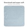 imageKonssy 2Pack Muslin Hooded Baby Towels 100 Cotton UltraSoft ampamp Absorbent Baby Bath Towels with Hood for Newborn ampamp Infant Pink Floral30quot x 30quotBlue  Star