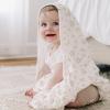 imageKonssy 2Pack Muslin Hooded Baby Towels 100 Cotton UltraSoft ampamp Absorbent Baby Bath Towels with Hood for Newborn ampamp Infant Pink Floral30quot x 30quotTaupe soft Blooms
