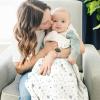 imageKonssy Baby Blankets for Unisex Boys Girls Super Soft Nursery Minky Blankets with Muslin Cotton Front and Dotted Fleece Backing Printed Bed Throws NewbornStar