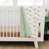 imageKonssy Baby Blankets for Unisex Boys Girls Super Soft Nursery Minky Blankets with Muslin Cotton Front and Dotted Fleece Backing Printed Bed Throws NewbornWoodland