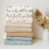 imageKonssy Baby Blankets for Unisex Boys Girls Super Soft Nursery Minky Blankets with Muslin Cotton Front and Dotted Fleece Backing Printed Bed Throws NewbornFloral