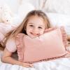 imageKonssy Flounce Muslin Toddler Pillowcase Soft Cotton Toddler Pillow Case for 13x18 Pillow Breathable Travel Kids Baby Pillowcases with Envelope Closure PinkPink
