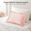 imageKonssy Flounce Muslin Toddler Pillowcase Soft Cotton Toddler Pillow Case for 13x18 Pillow Breathable Travel Kids Baby Pillowcases with Envelope Closure PinkPink