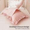 imageKonssy Flounce Muslin Toddler Pillowcase Soft Cotton Toddler Pillow Case for 13x18 Pillow Breathable Travel Kids Baby Pillowcases with Envelope Closure PinkFloral