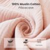 imageKonssy Flounce Muslin Toddler Pillowcase Soft Cotton Toddler Pillow Case for 13x18 Pillow Breathable Travel Kids Baby Pillowcases with Envelope Closure PinkFloral