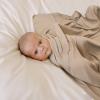 imageKonssy Knit Baby Blanket 2 Pack Soft Ribbed Swaddle Receiving Blankets for Boys ampamp Girls Lightweight Cozy Swaddling Wrap for Newborns Infants ampamp Toddlers 33x42 Inch Beige SageCamel  Beige