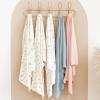 imageKonssy Knit Baby Blanket 2 Pack Soft Ribbed Swaddle Receiving Blankets for Boys ampamp Girls Lightweight Cozy Swaddling Wrap for Newborns Infants ampamp Toddlers 33x42 Inch Beige SageStar  Blue