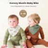 imageKonssy Muslin Baby Bibs 10 Pack Baby Bandana Drool Bibs 100 Cotton for Unisex Boys and Girls Soft Absorbent Set for Teething and DroolingGreenery