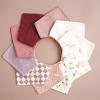 imageKonssy Muslin Baby Bibs 10 Pack Baby Bandana Drool Bibs 100 Cotton for Unisex Boys and Girls Soft Absorbent Set for Teething and DroolingMauve