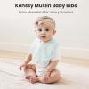 imageKonssy Muslin Baby Bibs 100 Cotton Absorbent Bandana Drool Bibs for Teething and Drooling 6Pack for Baby Boys ampamp GirlsBlue