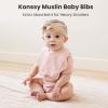 imageKonssy Muslin Baby Bibs 100 Cotton Absorbent Bandana Drool Bibs for Teething and Drooling 6Pack for Baby Boys ampamp GirlsPink