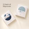 imageKonssy Muslin Baby Lounger Cover 2 Pack 100 Cotton Newborn Lounger Cover Soft and Breathable Baby Nest Slipcover for Boys Girls CamelSunBlue Whale blue