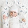 imageKonssy Muslin Baby Lounger Cover 2 Pack 100 Cotton Newborn Lounger Cover Soft and Breathable Baby Nest Slipcover for Boys Girls CamelSunBlue Whale blue