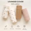 imageKonssy Muslin Baby Lounger Cover 2 Pack 100 Cotton Newborn Lounger Cover Soft and Breathable Baby Nest Slipcover for Boys Girls CamelSunPink  Floral