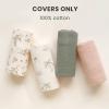 imageKonssy Muslin Baby Lounger Cover 2 Pack 100 Cotton Newborn Lounger Cover Soft and Breathable Baby Nest Slipcover for Boys Girls CamelSunTree  Fog green