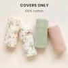 imageKonssy Muslin Baby Lounger Cover 2 Pack 100 Cotton Newborn Lounger Cover Soft and Breathable Baby Nest Slipcover for Boys Girls CamelSunWoodland  Sage