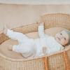 imageKonssy Muslin Bassinet Sheets for Baby Girl Boy 2 Pack Soft Breathable Baby Bassinet Mattress Sheets Fit for Hourglass Oval Cradle Moses Basket Rectangle Mattress Floral PinkBlossom cream