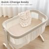 imageKonssy Muslin Bassinet Sheets for Baby Girl Boy 2 Pack Soft Breathable Baby Bassinet Mattress Sheets Fit for Hourglass Oval Cradle Moses Basket Rectangle Mattress Floral PinkBlossom cream