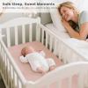 imageKonssy Muslin Bassinet Sheets for Baby Girl Boy 2 Pack Soft Breathable Baby Bassinet Mattress Sheets Fit for Hourglass Oval Cradle Moses Basket Rectangle Mattress Floral PinkFloral  Pink