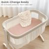 imageKonssy Muslin Bassinet Sheets for Baby Girl Boy 2 Pack Soft Breathable Baby Bassinet Mattress Sheets Fit for Hourglass Oval Cradle Moses Basket Rectangle Mattress Floral PinkFloral  Pink