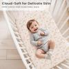 imageKonssy Muslin Bassinet Sheets for Baby Girl Boy 2 Pack Soft Breathable Baby Bassinet Mattress Sheets Fit for Hourglass Oval Cradle Moses Basket Rectangle Mattress Floral PinkFloral  Pink