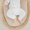 imageKonssy Muslin Bassinet Sheets for Baby Girl Boy 2 Pack Soft Breathable Baby Bassinet Mattress Sheets Fit for Hourglass Oval Cradle Moses Basket Rectangle Mattress Floral PinkBlossom cream
