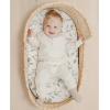 imageKonssy Muslin Bassinet Sheets for Baby Girl Boy 2 Pack Soft Breathable Baby Bassinet Mattress Sheets Fit for Hourglass Oval Cradle Moses Basket Rectangle Mattress Floral PinkGreen  Green Leaves