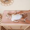 imageKonssy Muslin Changing Pad Cover for Baby Girls Boys 100 Cotton Fitted Diaper Chang Table Covers Soft Breathable Changing Pad Sheets 2 Pack FloralPinkPink  Cream