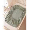 imageKonssy Muslin Crib Sheets for Boys Soft Cotton Neutral Baby Sheets for Standard Crib Mattress 2 Pack 52quotx28quot StarBlueFog Green  Cream