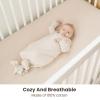imageKonssy Muslin Crib Sheets for Boys Soft Cotton Neutral Baby Sheets for Standard Crib Mattress 2 Pack 52quotx28quot StarBlueFog Green  Cream