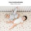 imageKonssy Muslin Crib Sheets for Girl Boy 2 PCS Soft and Breathable Cotton Baby Sheets for Standard Crib Mattress 52quotx 28quot Floral PinkBlossom  Cream
