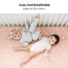 imageKonssy Muslin Crib Sheets for Girl Boy 2 PCS Soft and Breathable Cotton Baby Sheets for Standard Crib Mattress 52quotx 28quot Floral PinkPink Sun khaki Leaf
