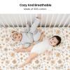 imageKonssy Muslin Crib Sheets for Girl Boy 2 PCS Soft and Breathable Cotton Baby Sheets for Standard Crib Mattress 52quotx 28quot Floral PinkToffee  Flourish