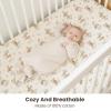imageKonssy Muslin Crib Sheets for Girl Boy 2 PCS Soft and Breathable Cotton Baby Sheets for Standard Crib Mattress 52quotx 28quot Floral PinkWoodland  Sage