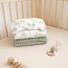 imageKonssy Muslin Crib Sheets for Girl Boy 2 PCS Soft and Breathable Cotton Baby Sheets for Standard Crib Mattress 52quotx 28quot Floral PinkWoodland  Sage