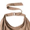 imageKonssy Muslin Nursing Cover for Baby Breastfeeding Breathable 100 Cotton Breastfeeding Cover with Rigid Hoop for Mother Nursing Apron Multiuse Carseat Canopy Summer WheatBrown