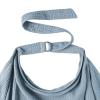 imageKonssy Muslin Nursing Cover for Baby Breastfeeding Breathable 100 Cotton Breastfeeding Cover with Rigid Hoop for Mother Nursing Apron Multiuse Carseat Canopy Summer WheatBlue