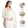 imageKonssy Muslin Nursing Cover for Baby Breastfeeding Breathable 100 Cotton Breastfeeding Cover with Rigid Hoop for Mother Nursing Apron Multiuse Carseat Canopy Summer WheatLeafy