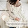 imageKonssy Muslin Nursing Cover for Baby Breastfeeding Breathable 100 Cotton Breastfeeding Cover with Rigid Hoop for Mother Nursing Apron Multiuse Carseat Canopy Summer WheatLeafy