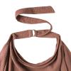 imageKonssy Muslin Nursing Cover for Baby Breastfeeding Breathable 100 Cotton Breastfeeding Cover with Rigid Hoop for Mother Nursing Apron Multiuse Carseat Canopy Summer WheatChestnut