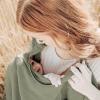 imageKonssy Muslin Nursing Cover for Baby Breastfeeding Breathable 100 Cotton Breastfeeding Cover with Rigid Hoop for Mother Nursing Apron Multiuse Carseat Canopy Summer WheatFog Green